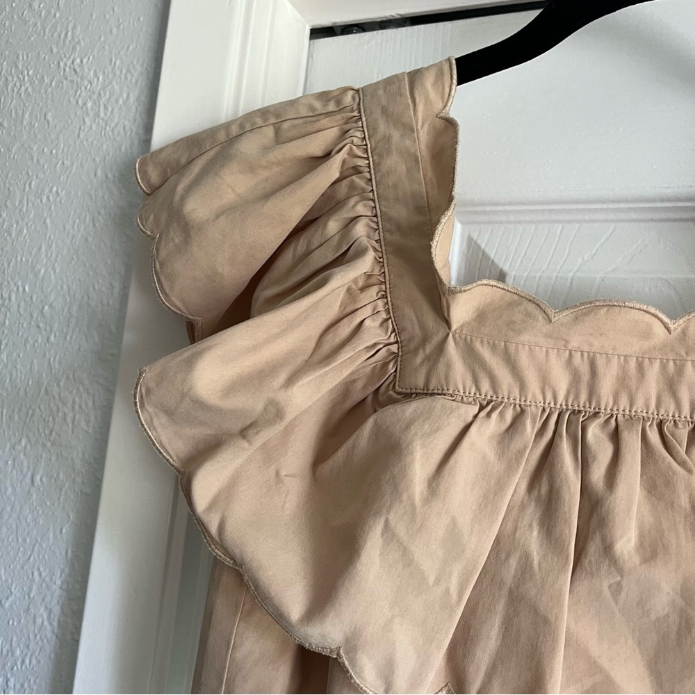 Hunter Bell Kate Beige Khaki Ruffle Crop Top - Picture 8 of 13